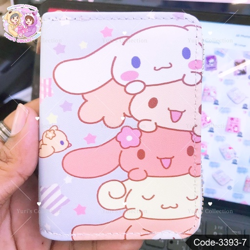 [3393-7] Sanrio Zip Card Holder Wallet \ Cinna 