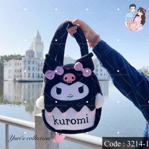 [3214-1] Fluffy Hand Bag \ Kuromi 
